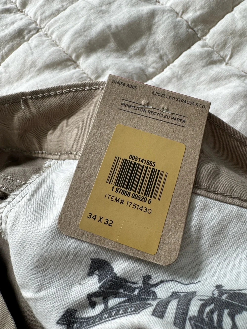 Levi's Men's Striaght Fit Stretch Khaki Pants - 34/32